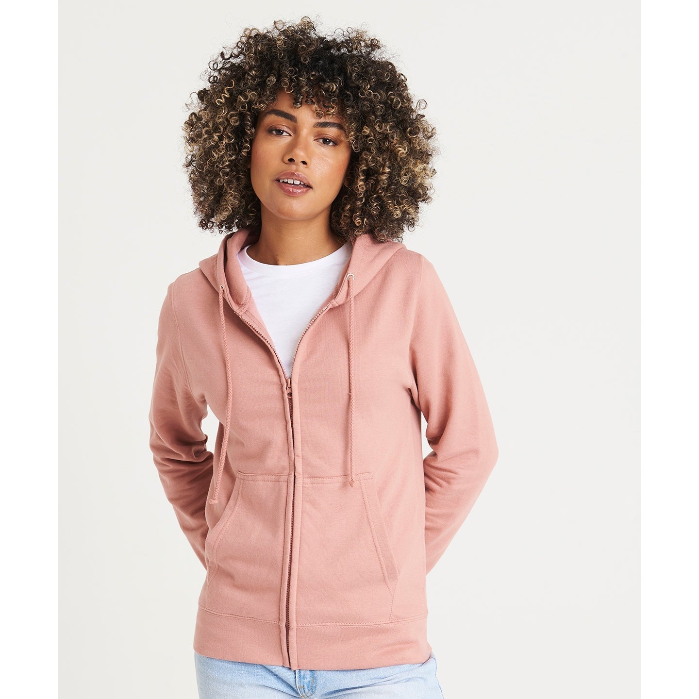 Awdis Just Hoods Women's College Zoodie Full Zip Soft Cotton Relaxed Fit