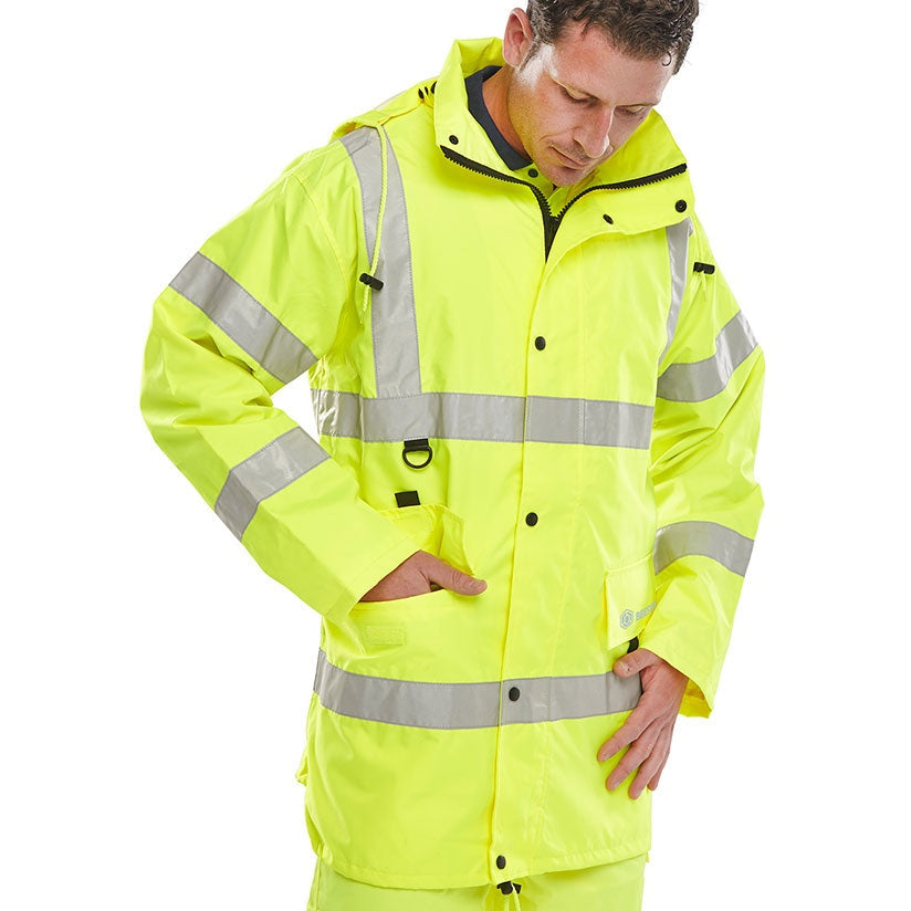 Beeswift Jubilee High Visibility Jacket with Detachable Hood and Pockets