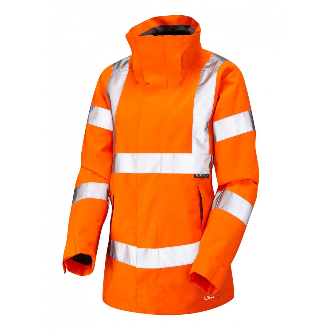 Leo Workwear Rosemoor EcoViz 10K Women's Breathable Jacket Hi-Vis Orange