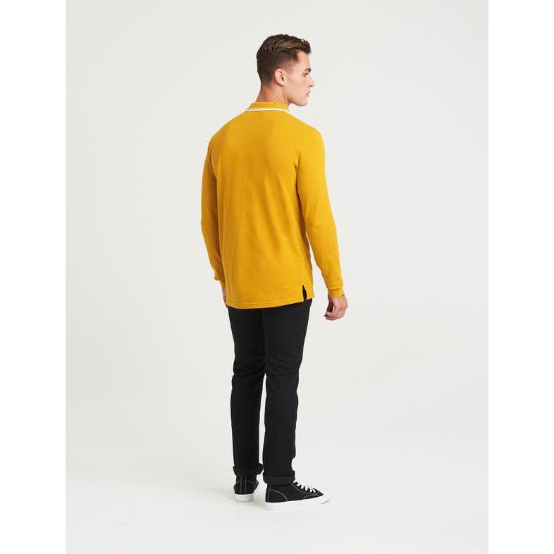 Awdis Long Sleeve Tipped Polo Shirt 100% Cotton Stylish Fit Unisex Sizes S-2XL