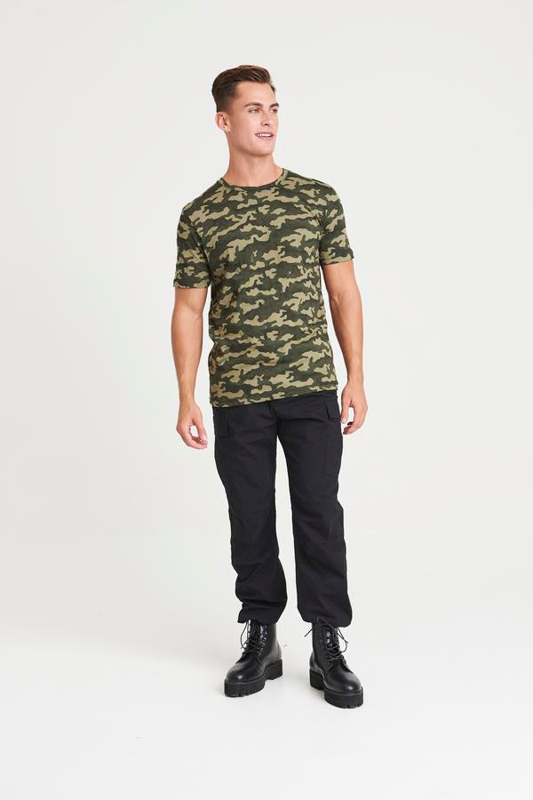 Awdis Just T's Camo T-Shirt 100% Cotton Modern Fit Crew Neck All-Over Print