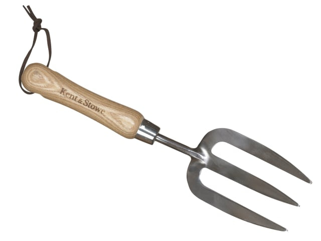 Kent & Stowe Stainless Steel Hand Fork with FSC Ash Wood Handle 31cm