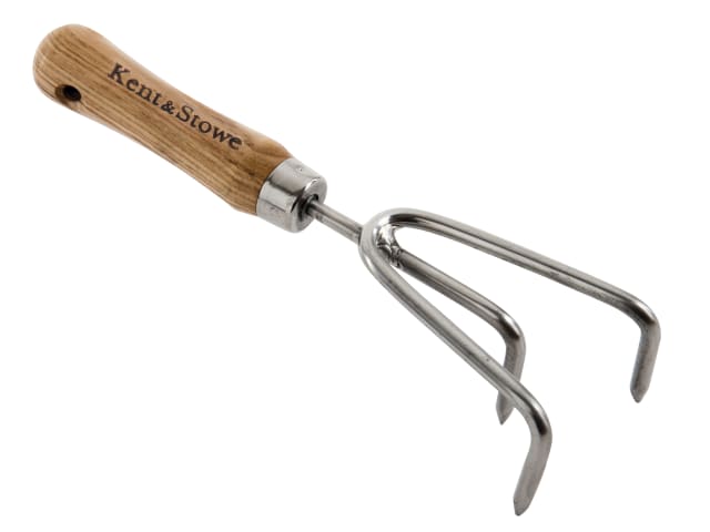 Kent & Stowe Stainless Steel Hand Cultivator 3-Prong FSC Ash Wood Handle