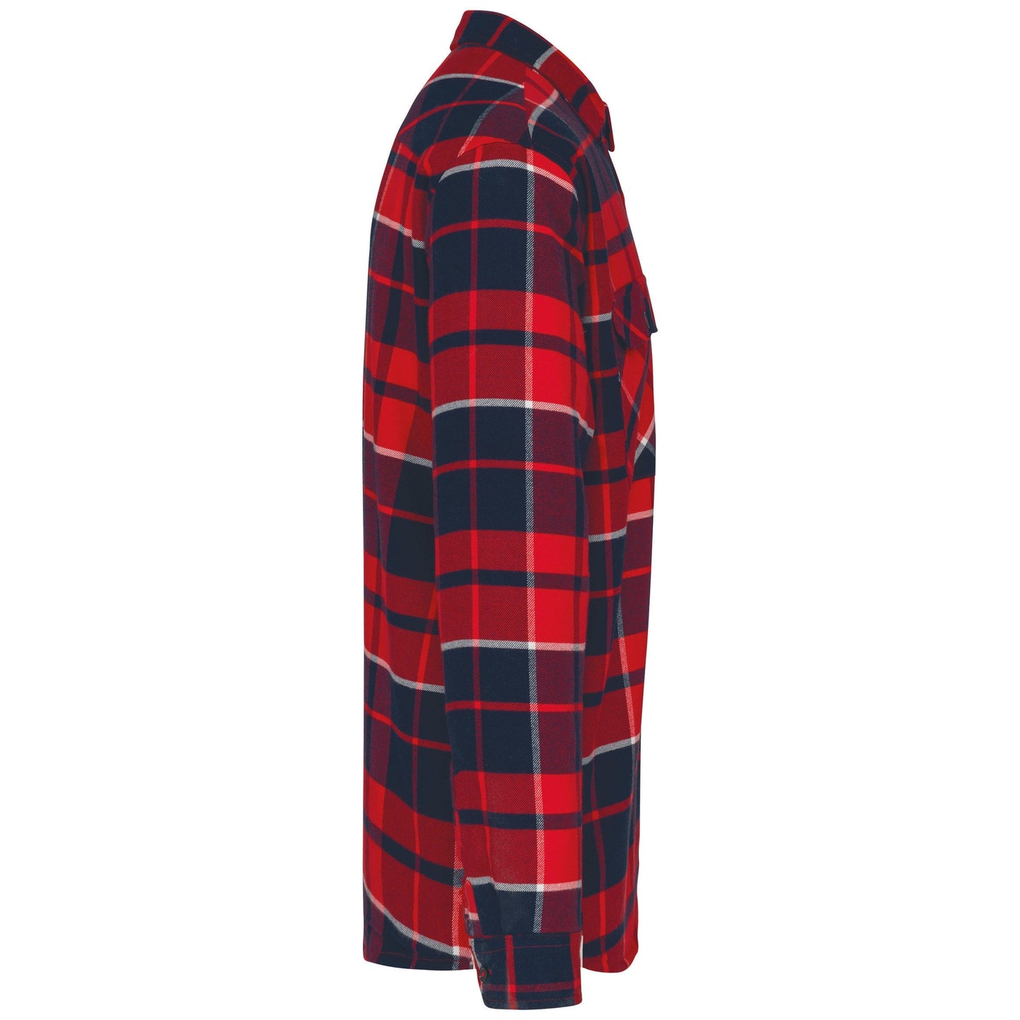 Kariban Sherpa-Lined Checked Shirt Jacket 100% Cotton Flannel Warm Soft