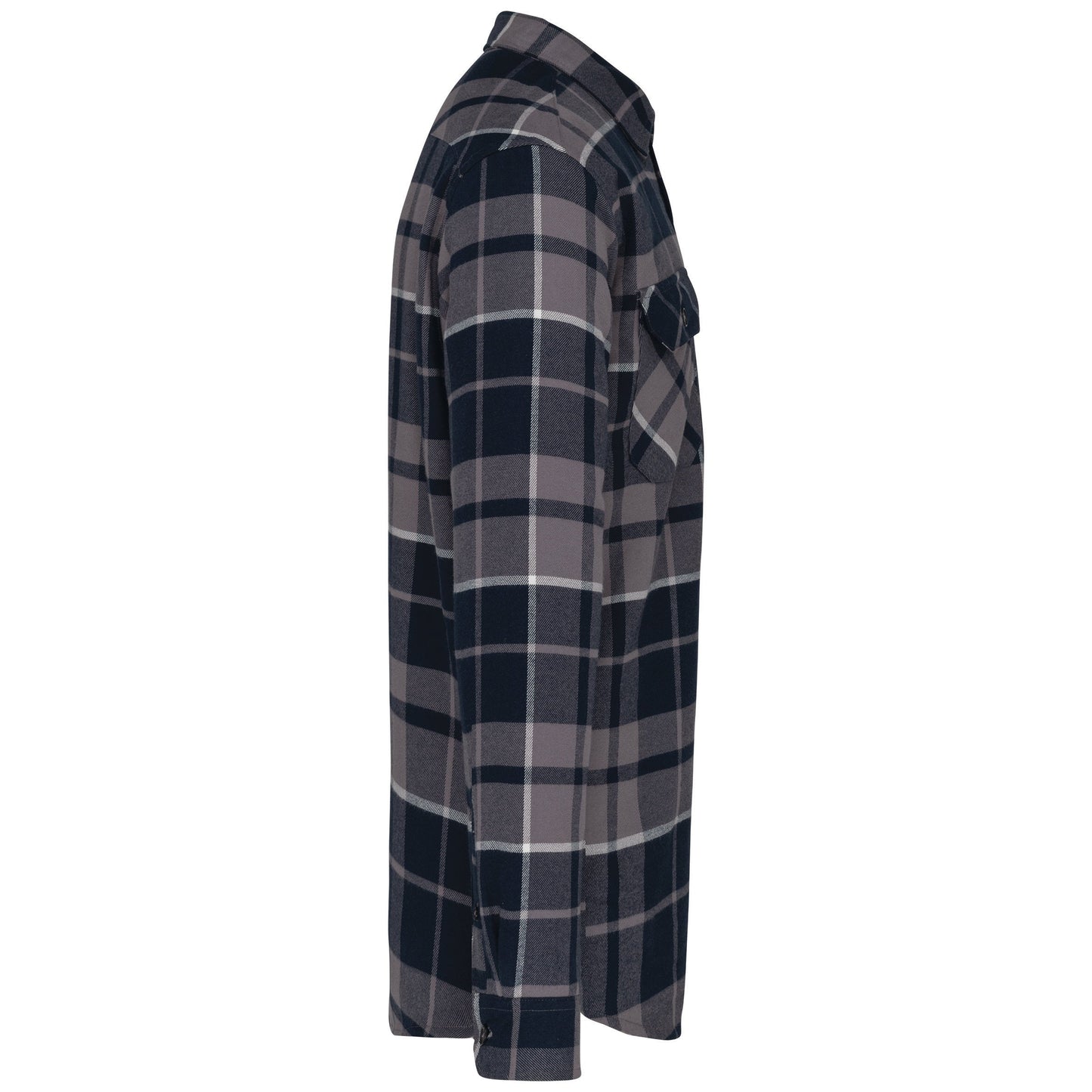 Kariban Sherpa-Lined Checked Shirt Jacket 100% Cotton Flannel Warm Soft