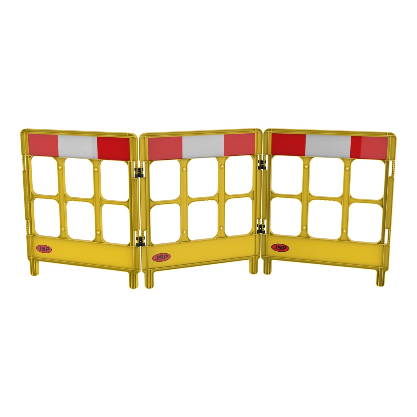 JSP Workgate 3 Gate with Reflectives Flexible Barrier for Contractors Yellow