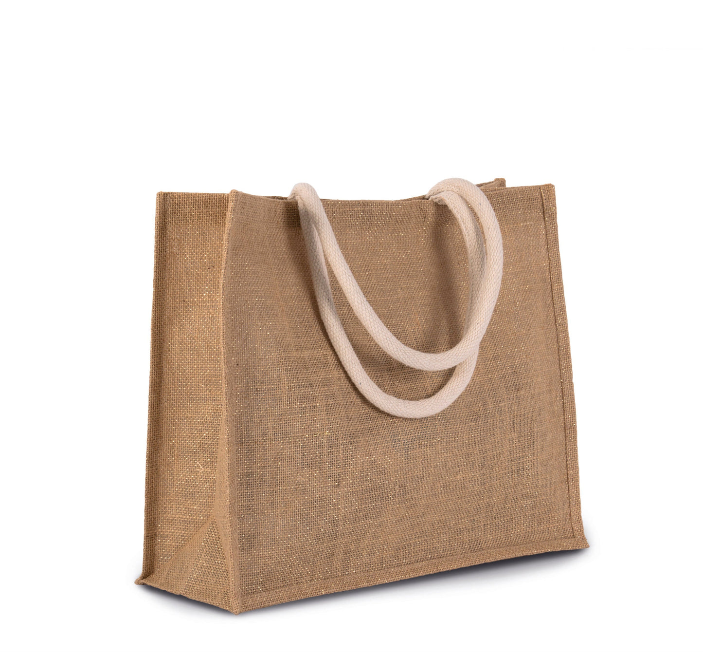 Kimood Jute Beach Bag with Cotton Handles and Tear Release Closure 42x36cm