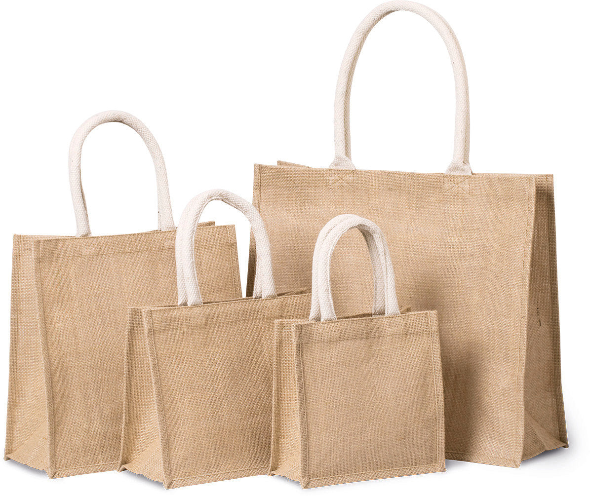 Kimood Jute Beach Bag with Cotton Handles and Tear Release Closure 42x36cm
