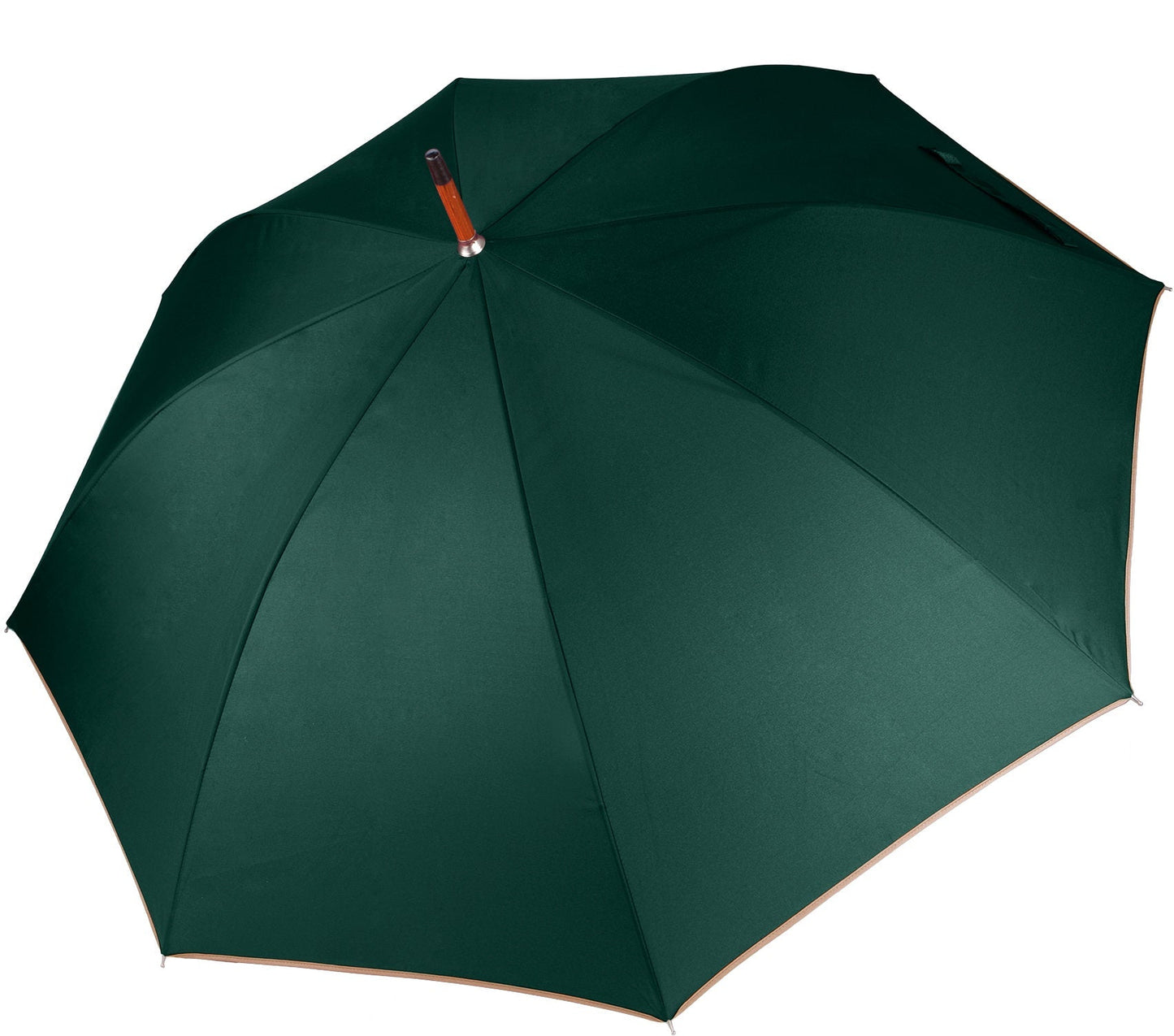 Kimood Auto Open Wooden Umbrella 23" Pongee Canopy Black Frame J Handle