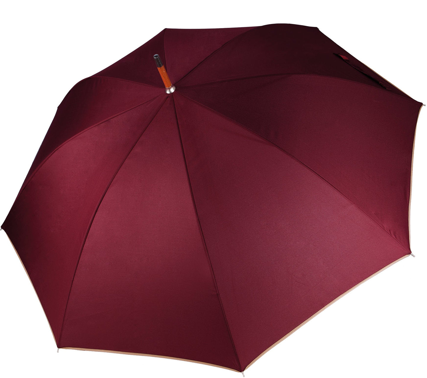 Kimood Auto Open Wooden Umbrella 23" Pongee Canopy Black Frame J Handle