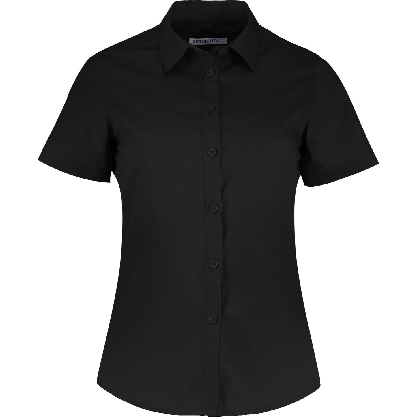Kustom Kit Women's Short Sleeve Poplin Shirt Soft Collar Easy-Iron Business Top