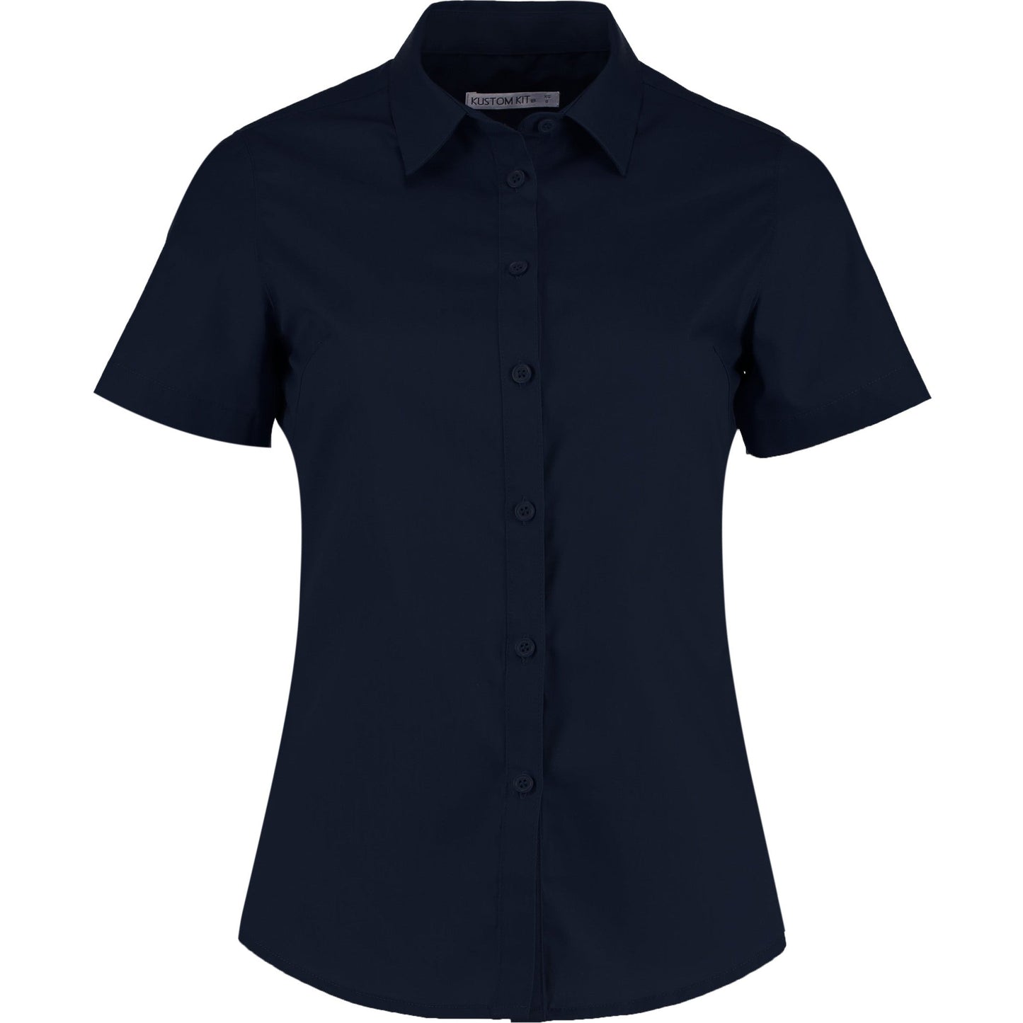 Kustom Kit Women's Short Sleeve Poplin Shirt Soft Collar Easy-Iron Business Top