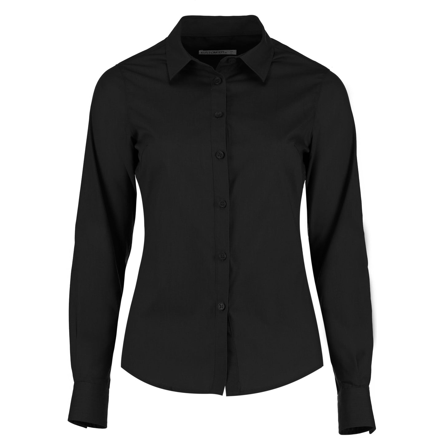 Kustom Kit Women's Long Sleeve Poplin Shirt Soft Collar Adjustable Cuffs