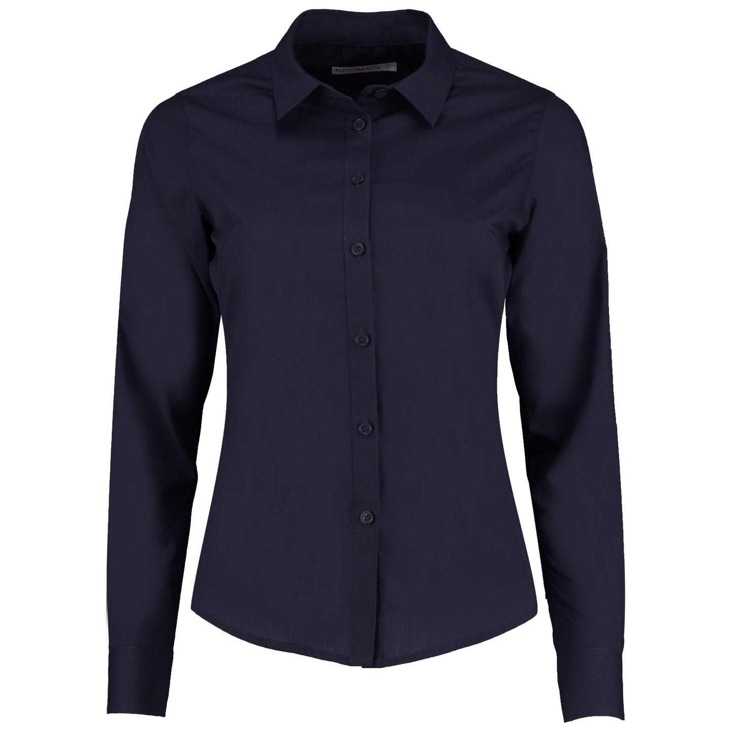 Kustom Kit Women's Long Sleeve Poplin Shirt Soft Collar Adjustable Cuffs