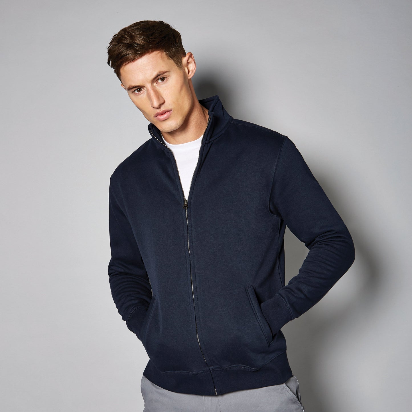 Kustom Kit Regular Fit Zipped Sweatshirt 80% Cotton Vented Pockets XS-2XL