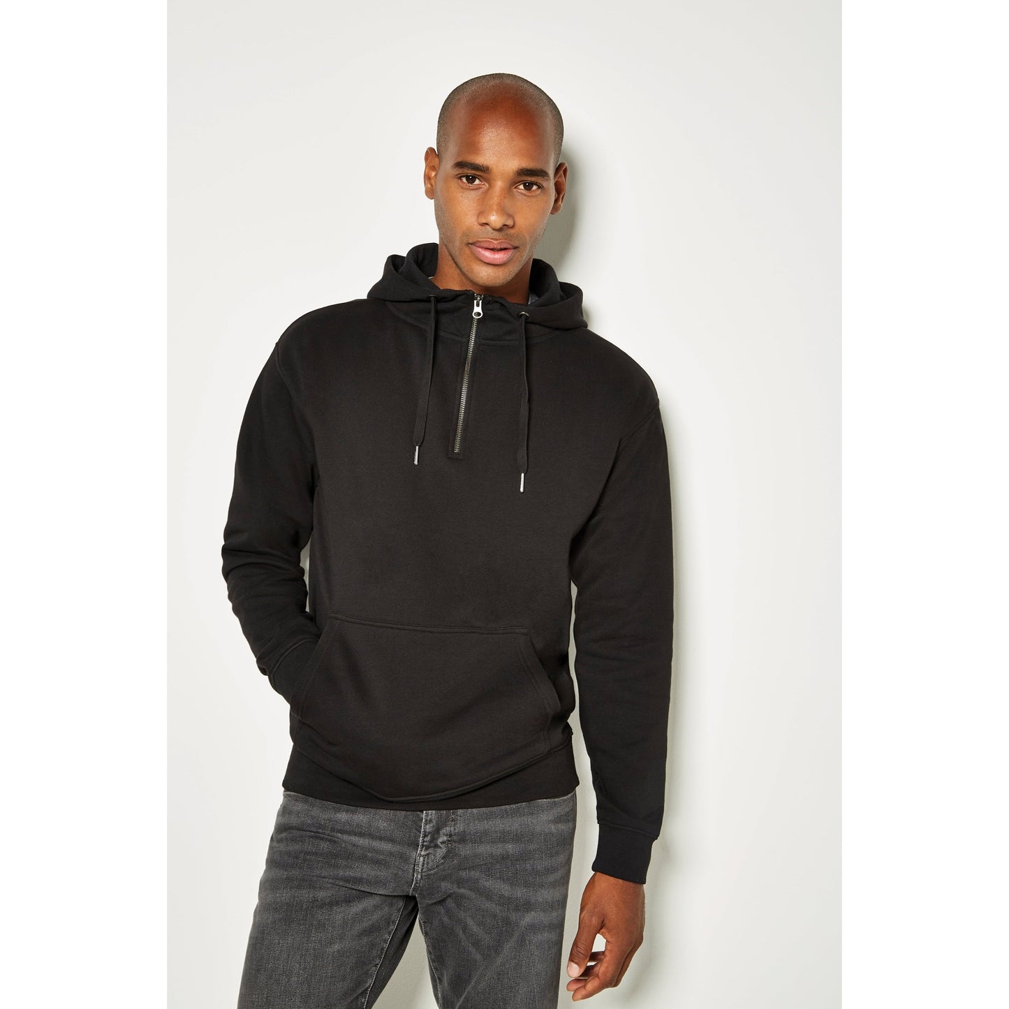 Kustom Kit Regular Fit 1/4 Zip Hoodie Cotton Blend with Kangaroo Pocket