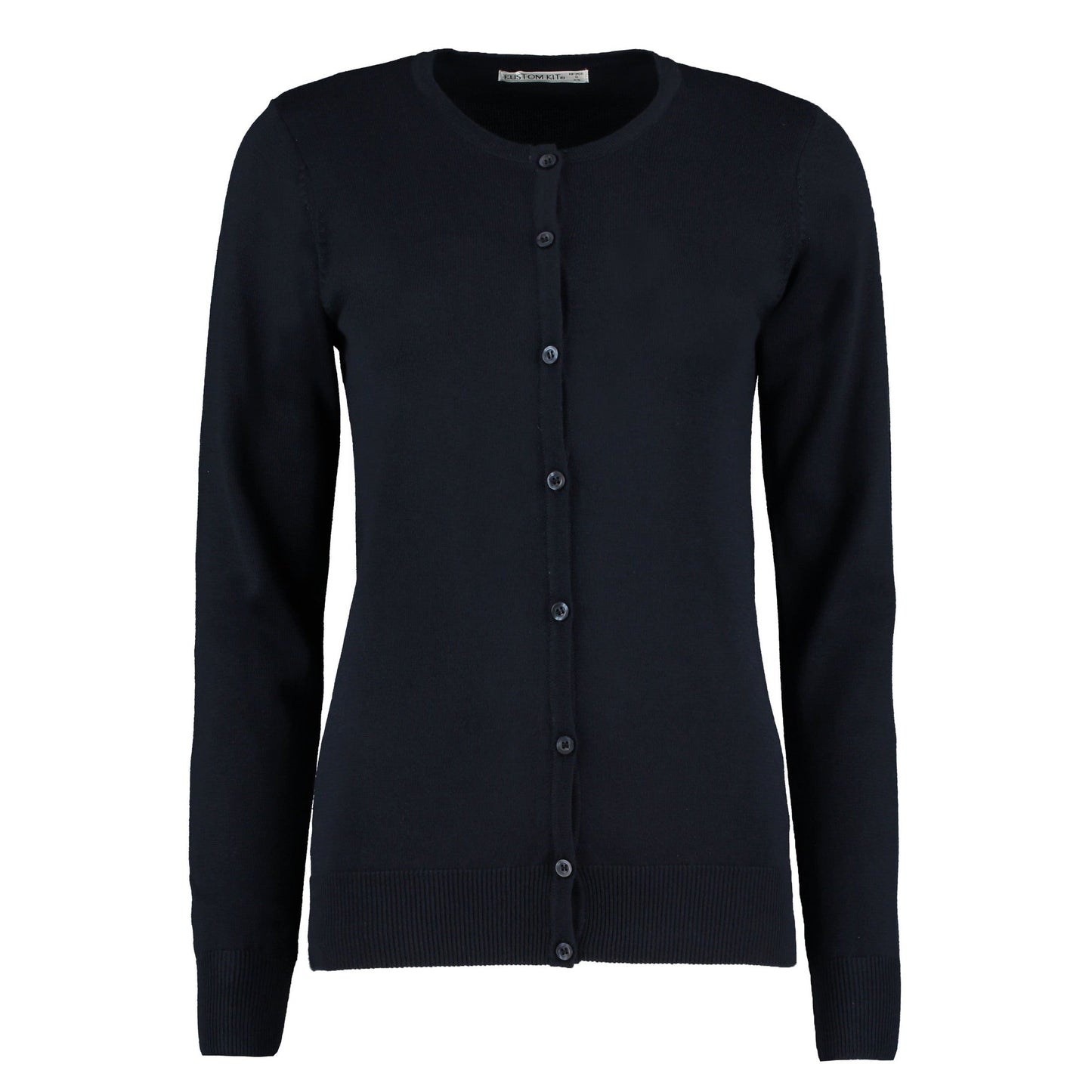 Kustom Kit Women's Arundel Crew Neck Cardigan Long Sleeve Classic Fit 50% Cotton