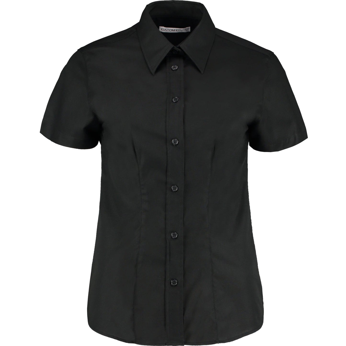 Kustom Kit Women's Short Sleeve Oxford Blouse Tailored Fit Easy Iron 50Â°C