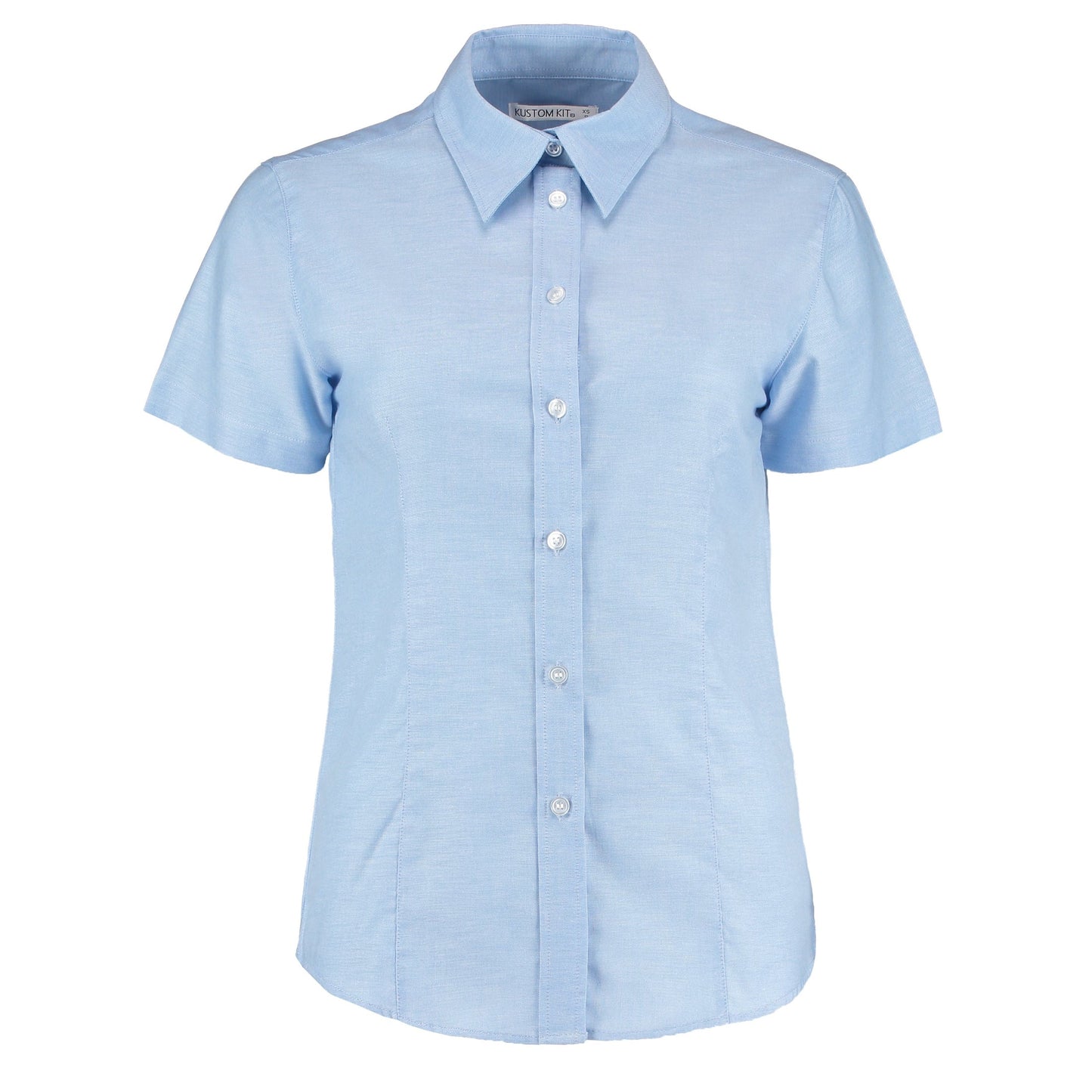 Kustom Kit Women's Short Sleeve Oxford Blouse Tailored Fit Easy Iron 50Â°C