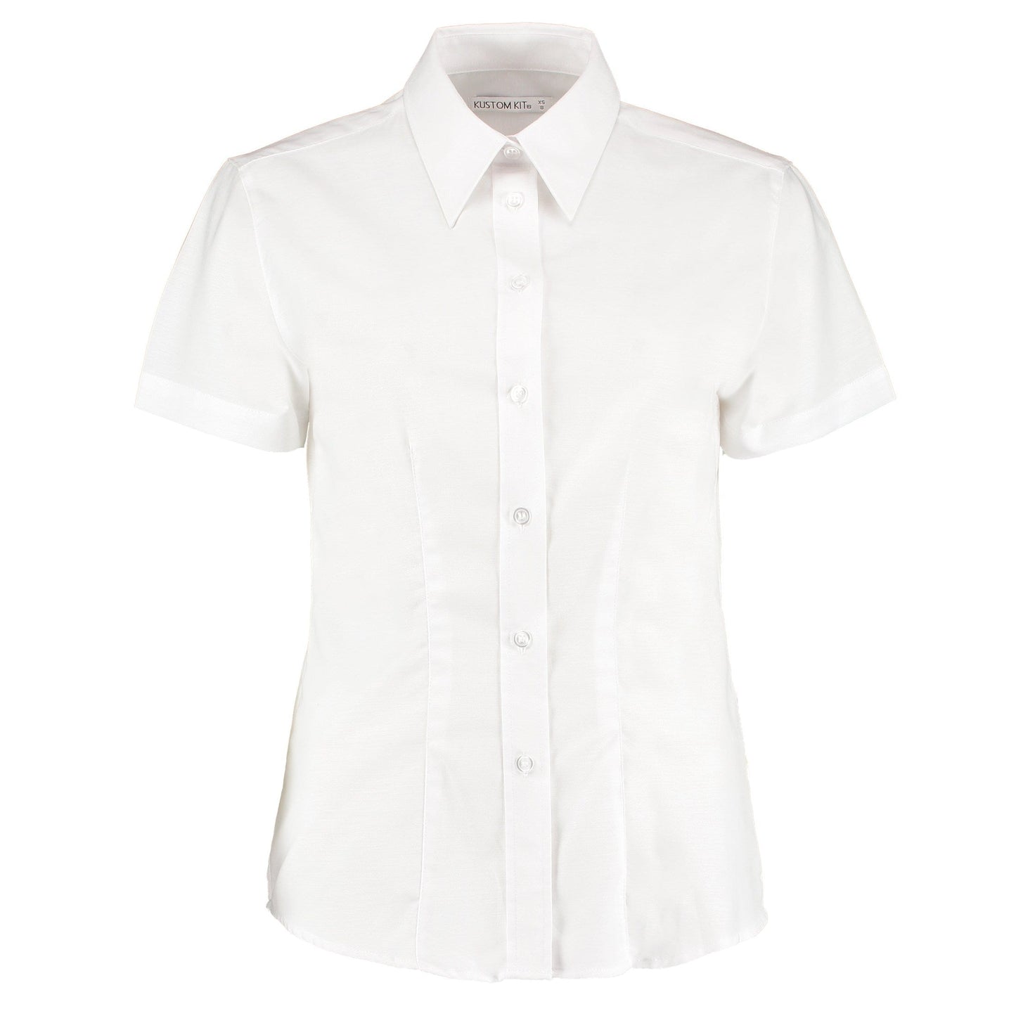 Kustom Kit Women's Short Sleeve Oxford Blouse Tailored Fit Easy Iron 50Â°C