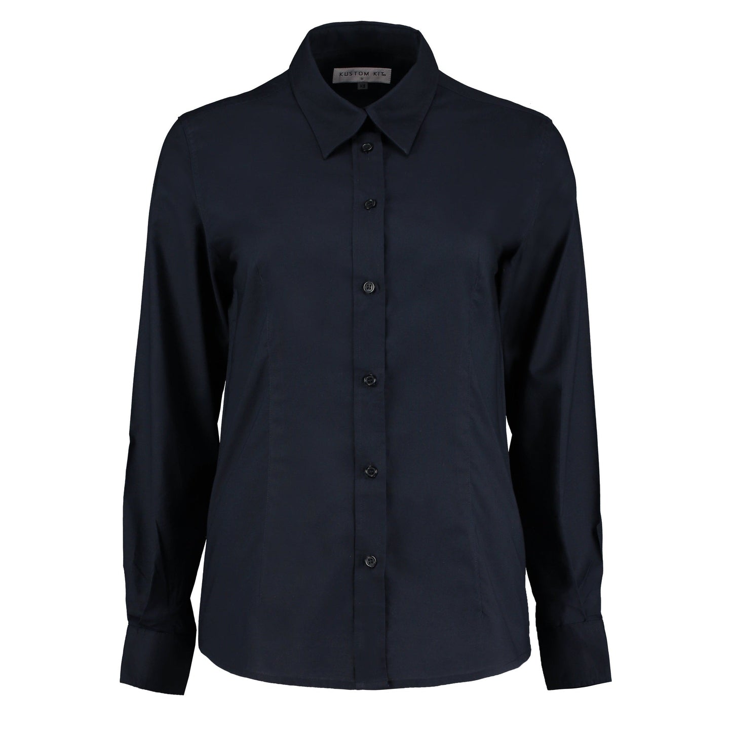 Kustom Kit Women's Long Sleeve Oxford Blouse Tailored Fit Easy Iron Cotton Rich