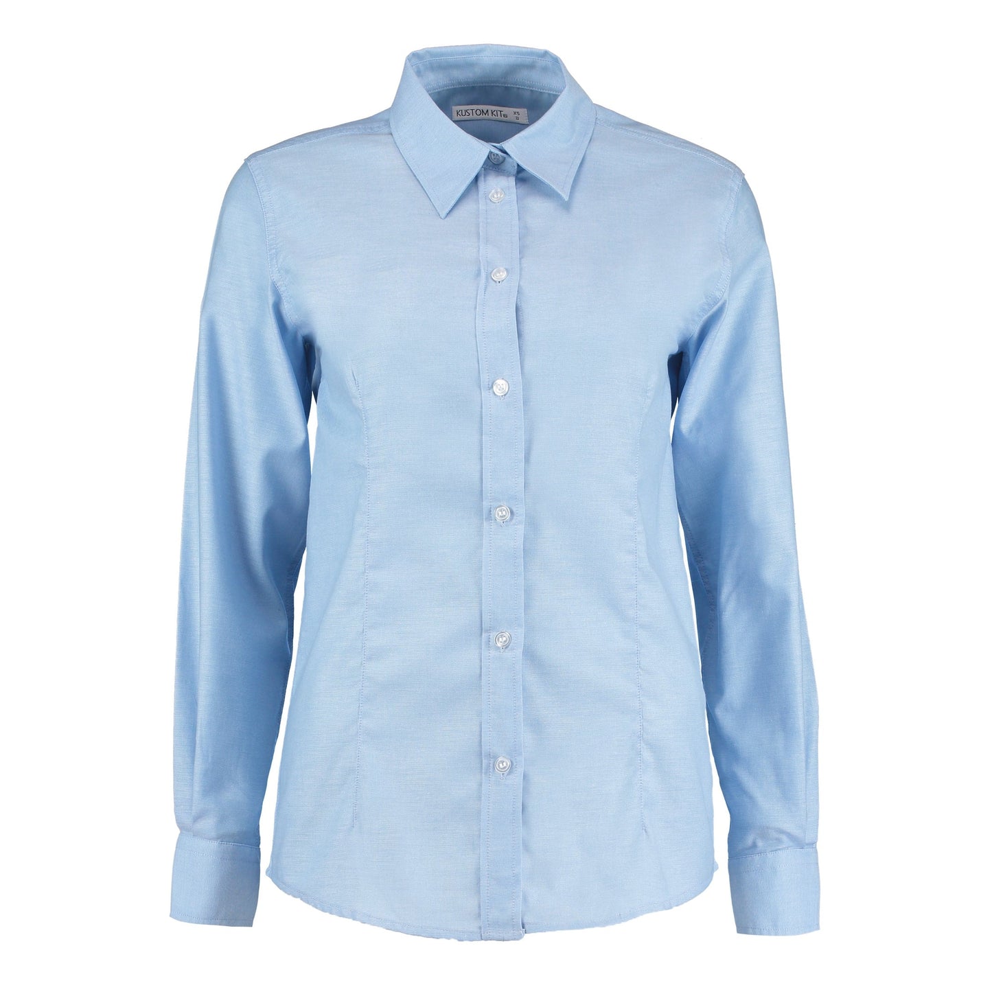 Kustom Kit Women's Long Sleeve Oxford Blouse Tailored Fit Easy Iron Cotton Rich