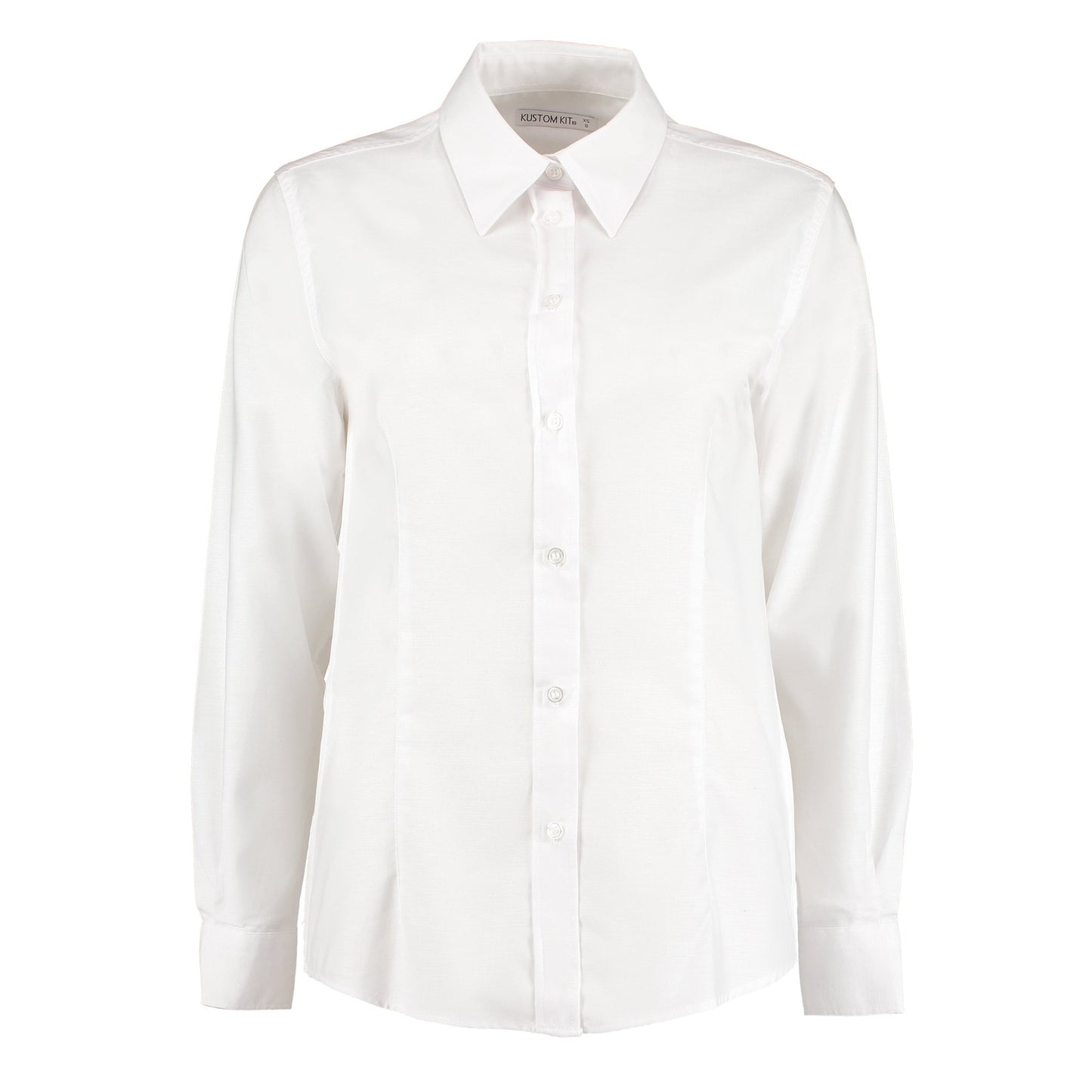 Kustom Kit Women's Long Sleeve Oxford Blouse Tailored Fit Easy Iron Cotton Rich