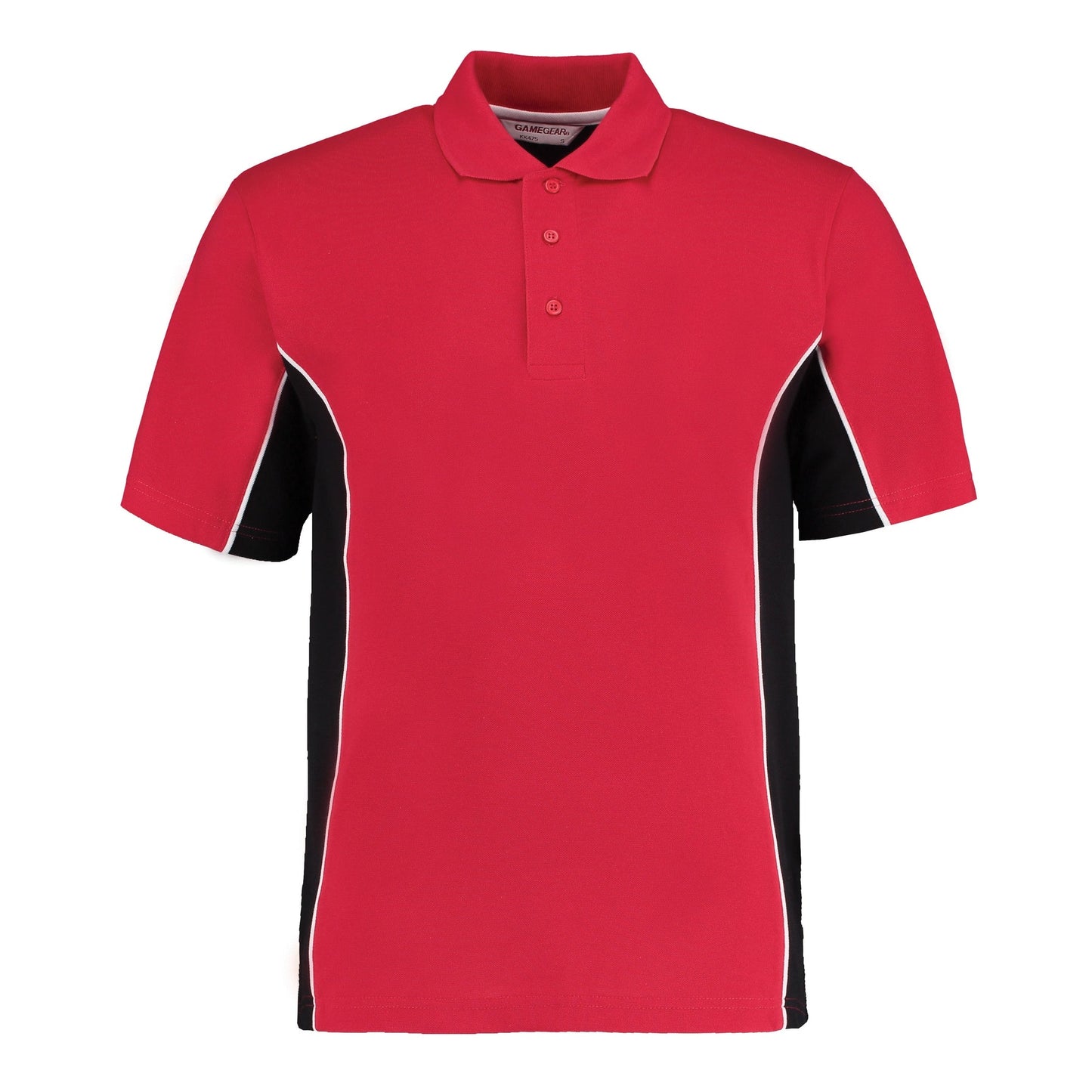 Kustom Kit Track Polo Classic Fit Red Black White Contrast Panels Size S-3XL