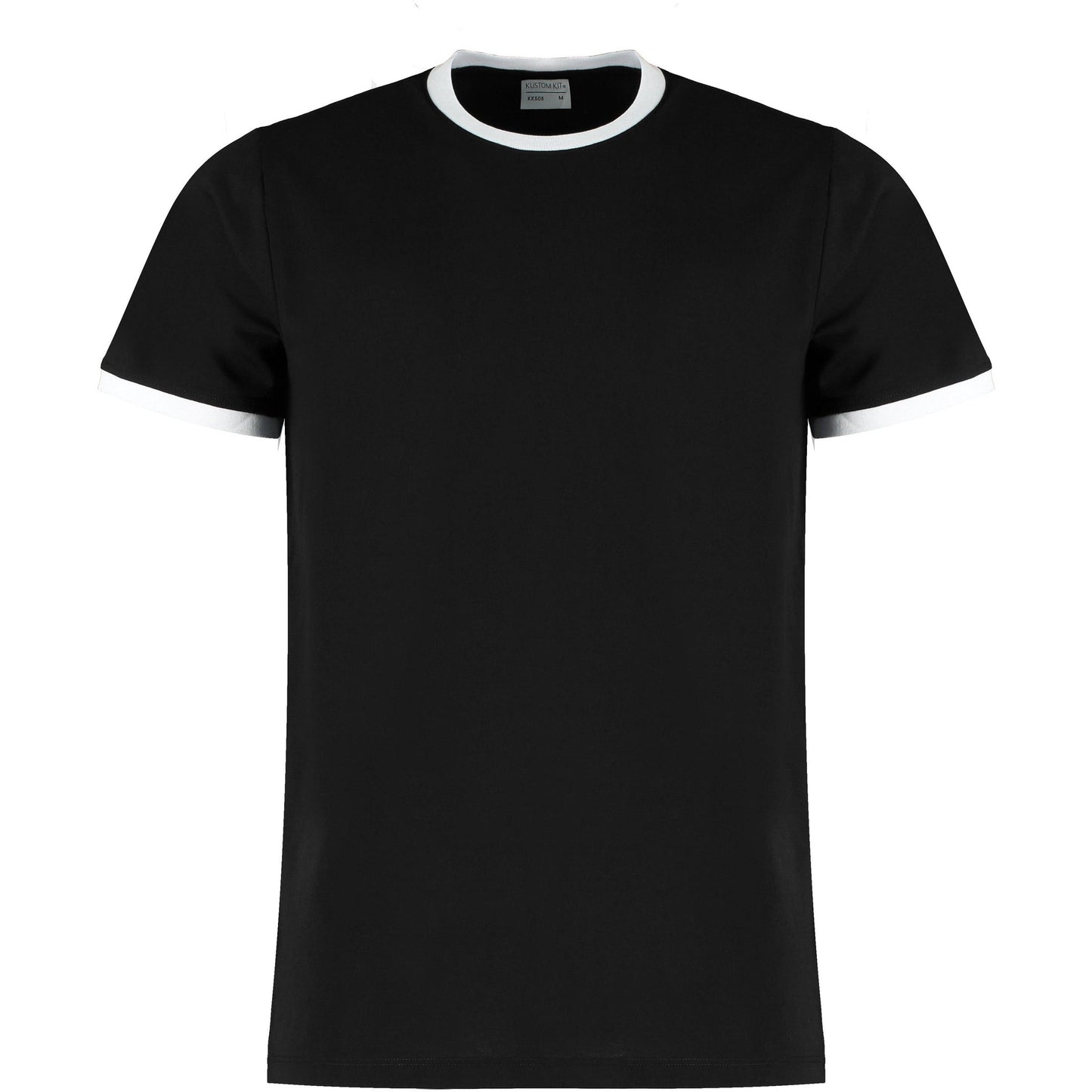 Kustom Kit Fashion Fit Ringer Tee Soft Cotton Contrast Neck Slim Fit XS-2XL