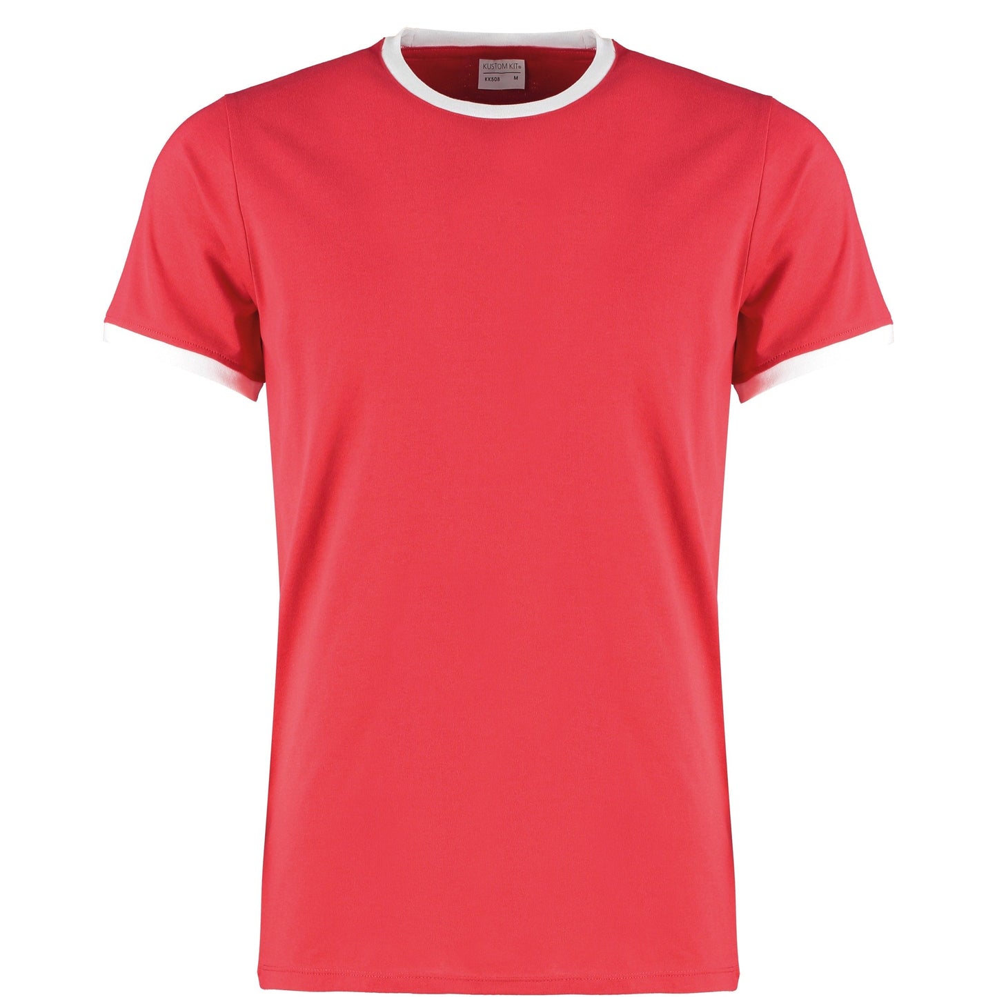 Kustom Kit Fashion Fit Ringer Tee Soft Cotton Contrast Neck Slim Fit XS-2XL