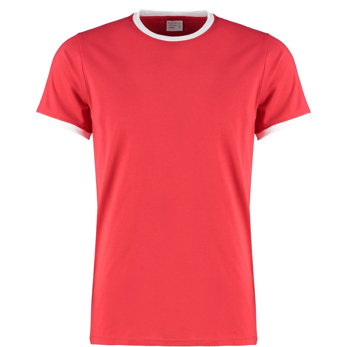 Kustom Kit Fashion Fit Ringer Tee Soft Cotton Contrast Neck Slim Fit XS-2XL