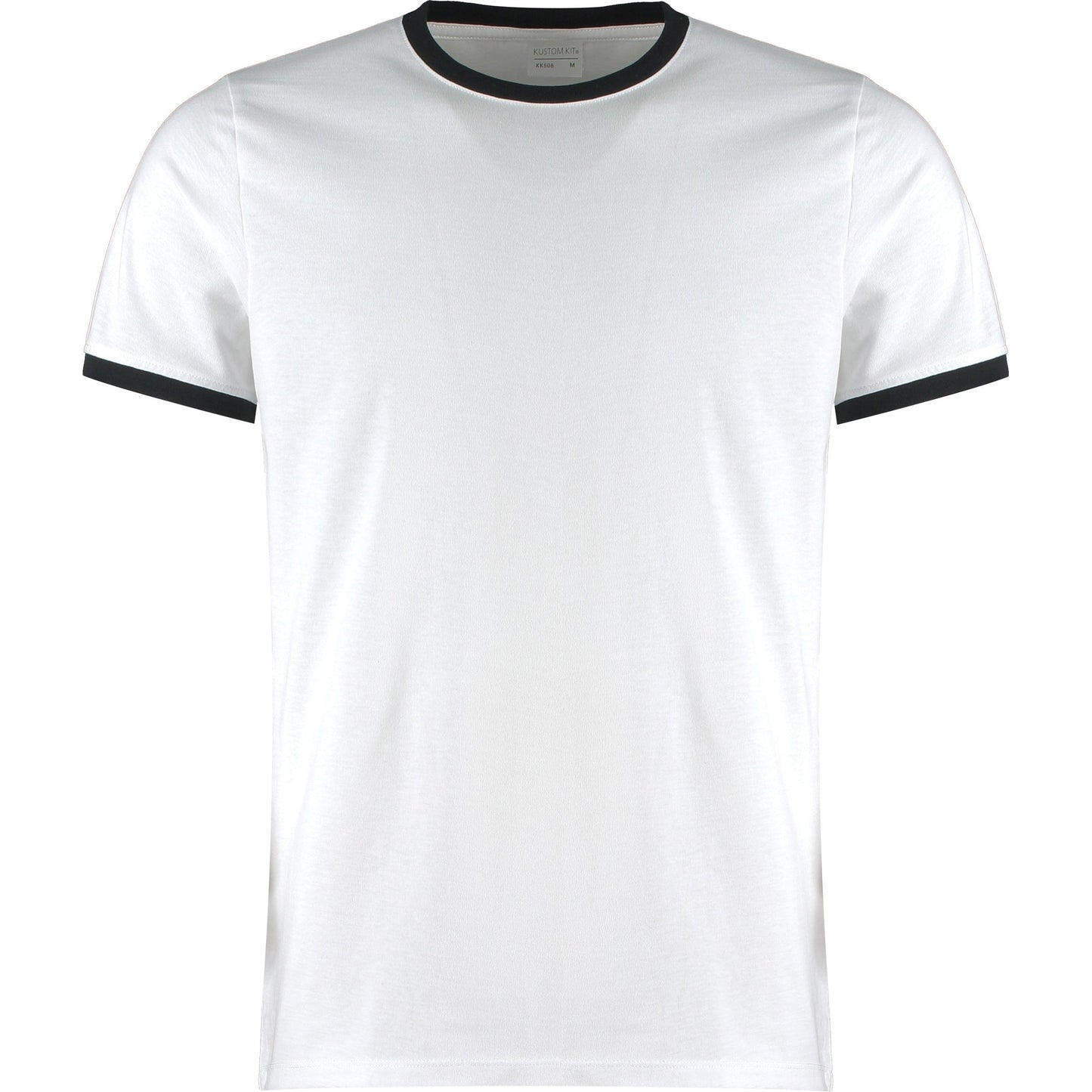 Kustom Kit Fashion Fit Ringer Tee Soft Cotton Contrast Neck Slim Fit XS-2XL