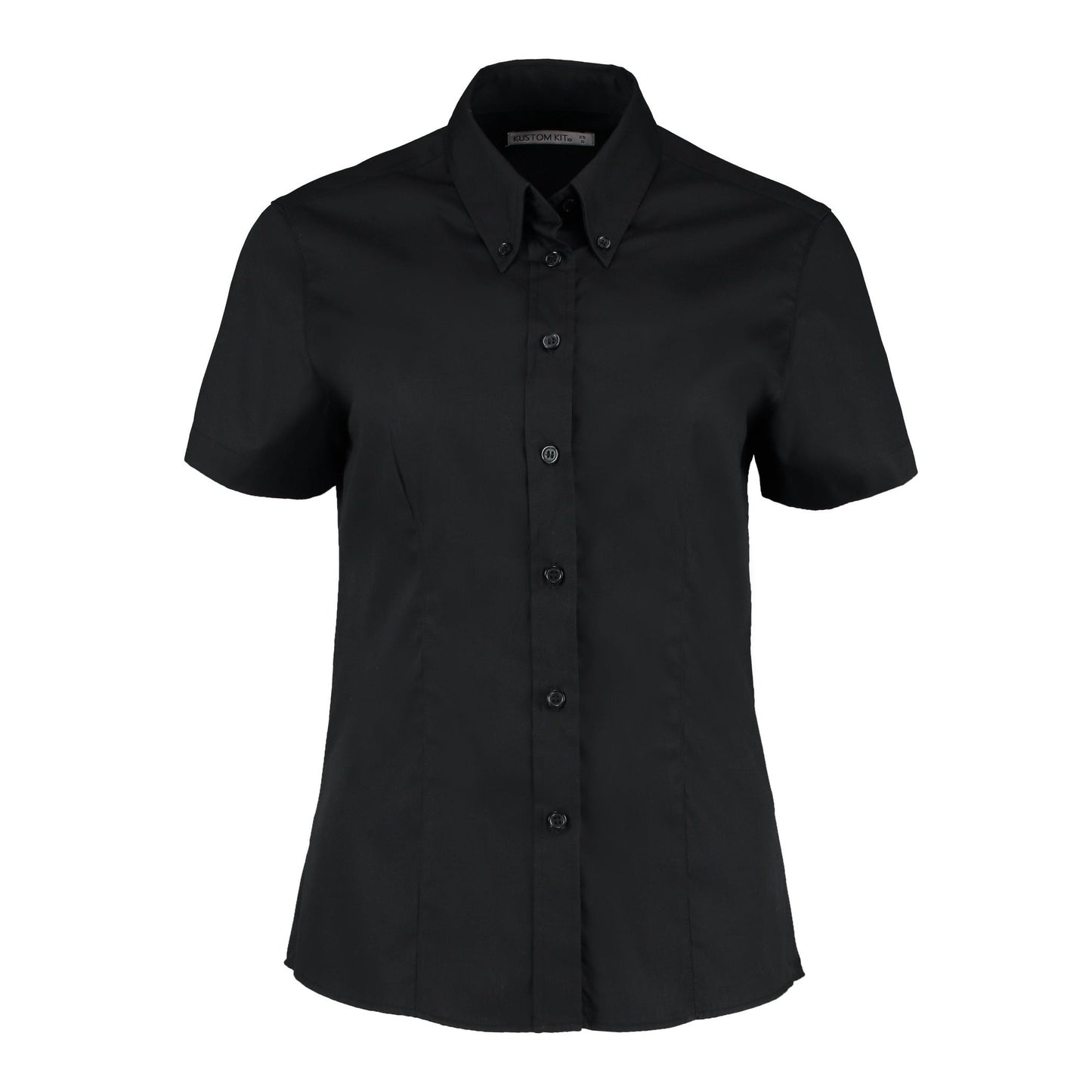 Kustom Kit Women's Short Sleeve Oxford Blouse Tailored Fit Easy Iron Corporate