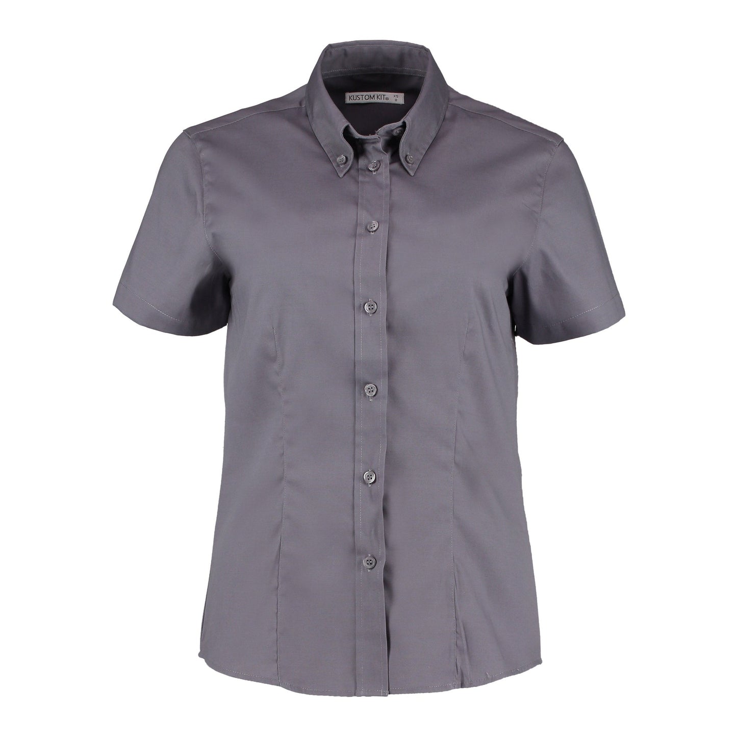 Kustom Kit Women's Short Sleeve Oxford Blouse Tailored Fit Easy Iron Corporate