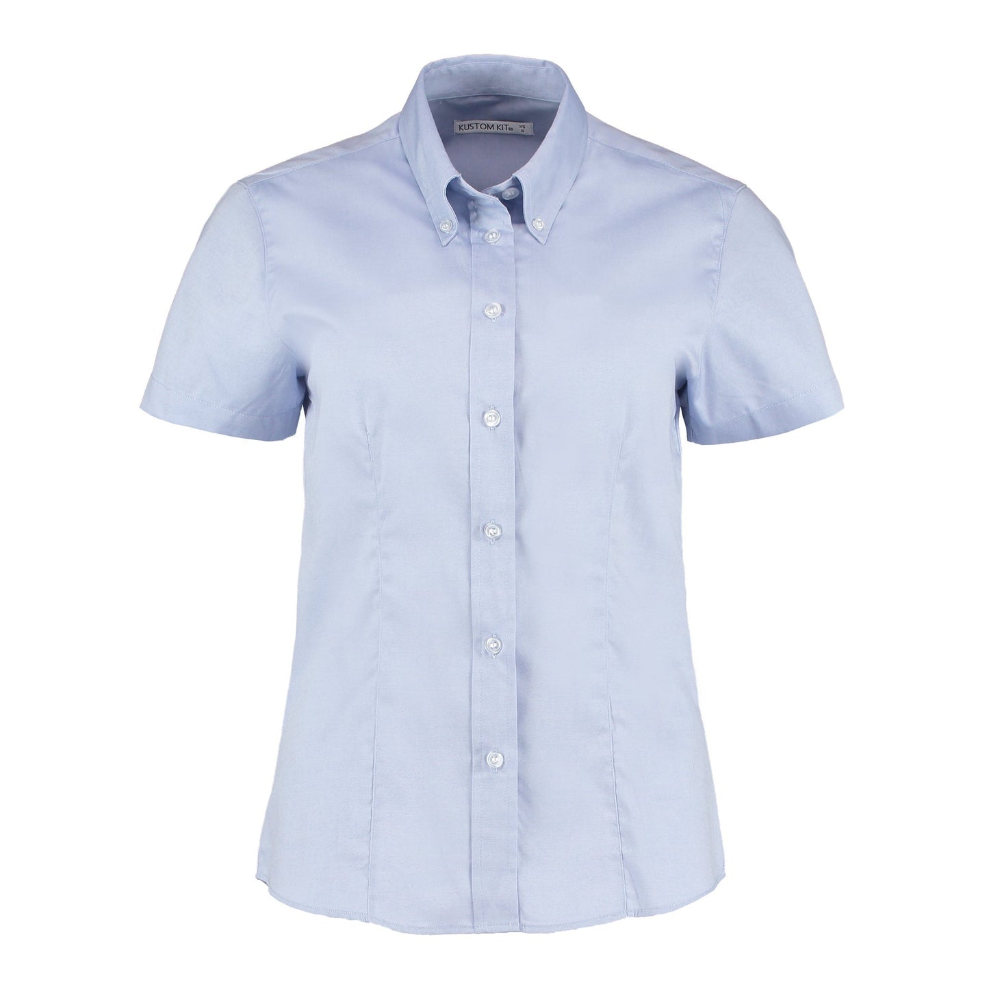 Kustom Kit Women's Short Sleeve Oxford Blouse Tailored Fit Easy Iron Corporate