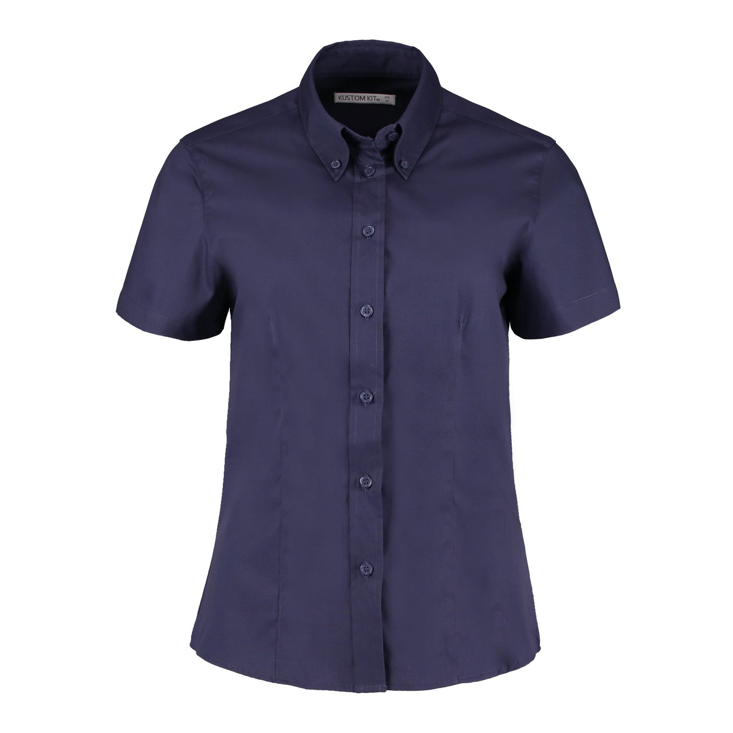Kustom Kit Women's Short Sleeve Oxford Blouse Tailored Fit Easy Iron Corporate
