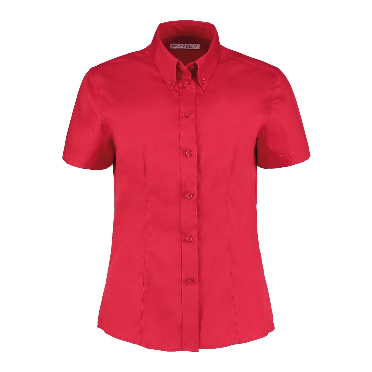 Kustom Kit Women's Short Sleeve Oxford Blouse Tailored Fit Easy Iron Corporate