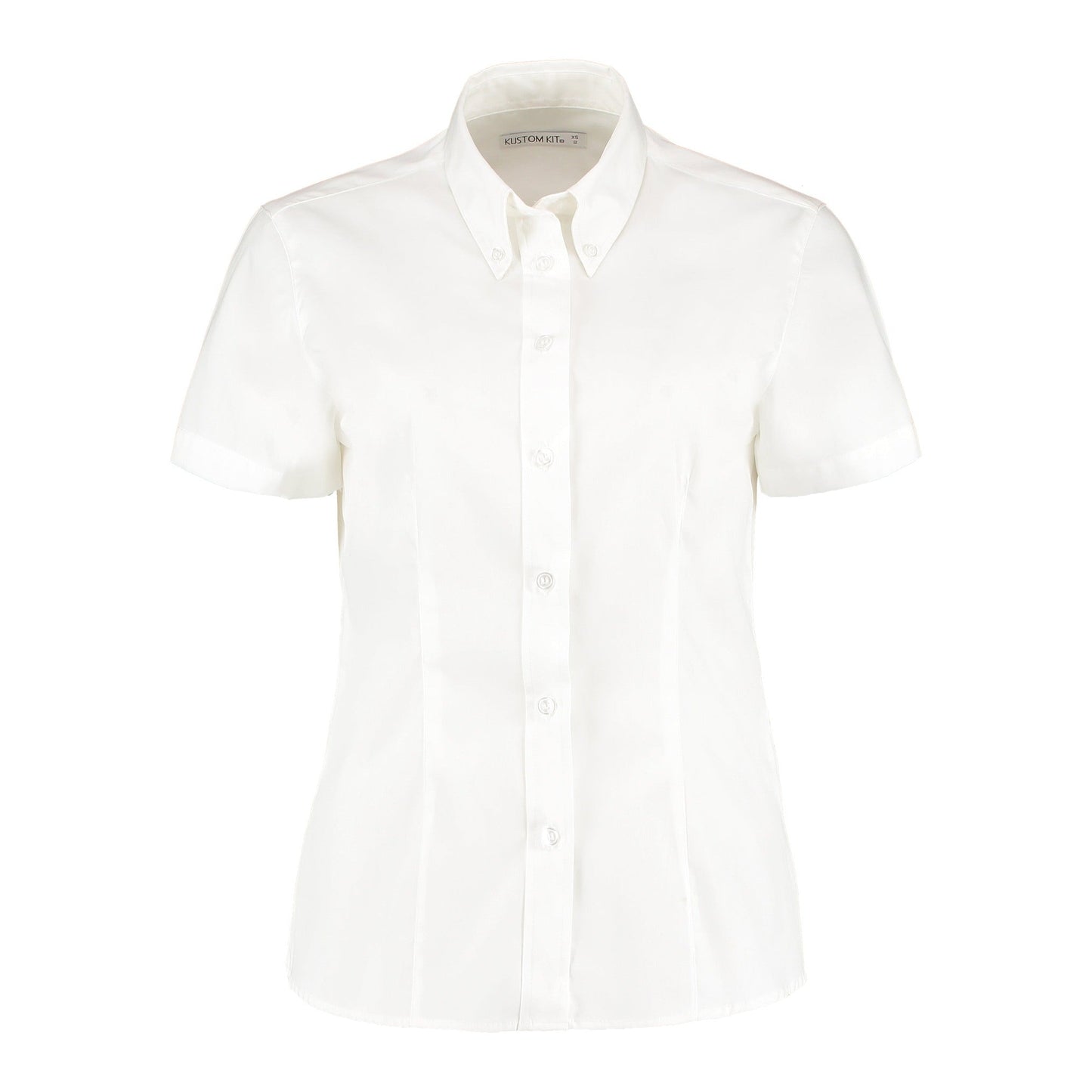 Kustom Kit Women's Short Sleeve Oxford Blouse Tailored Fit Easy Iron Corporate