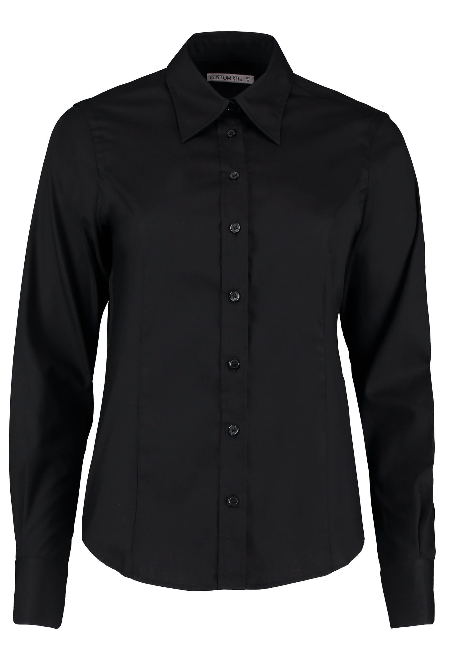 Kustom Kit Women's Long Sleeve Oxford Blouse Tailored Fit Corporate Shirt