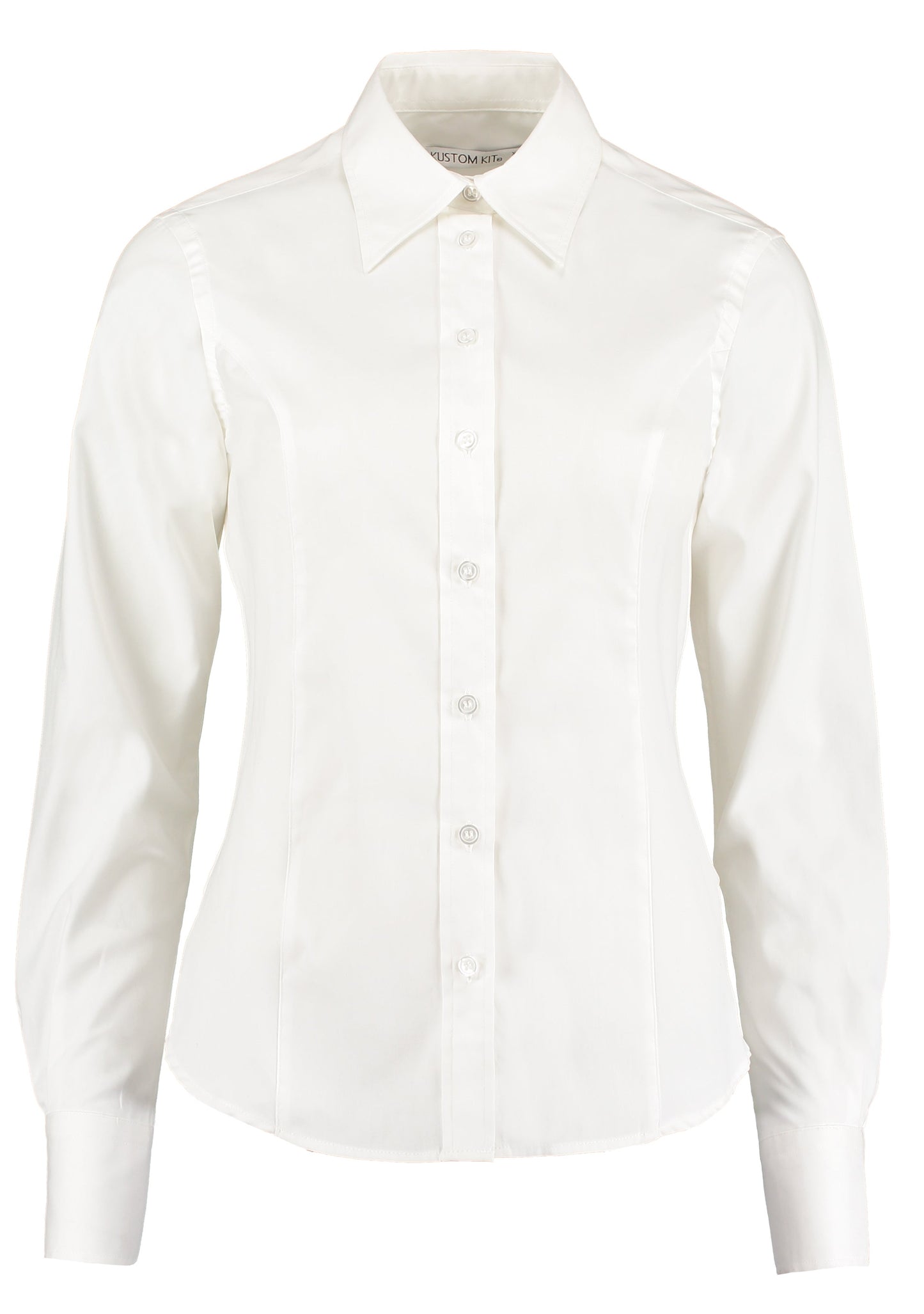 Kustom Kit Women's Long Sleeve Oxford Blouse Tailored Fit Corporate Shirt