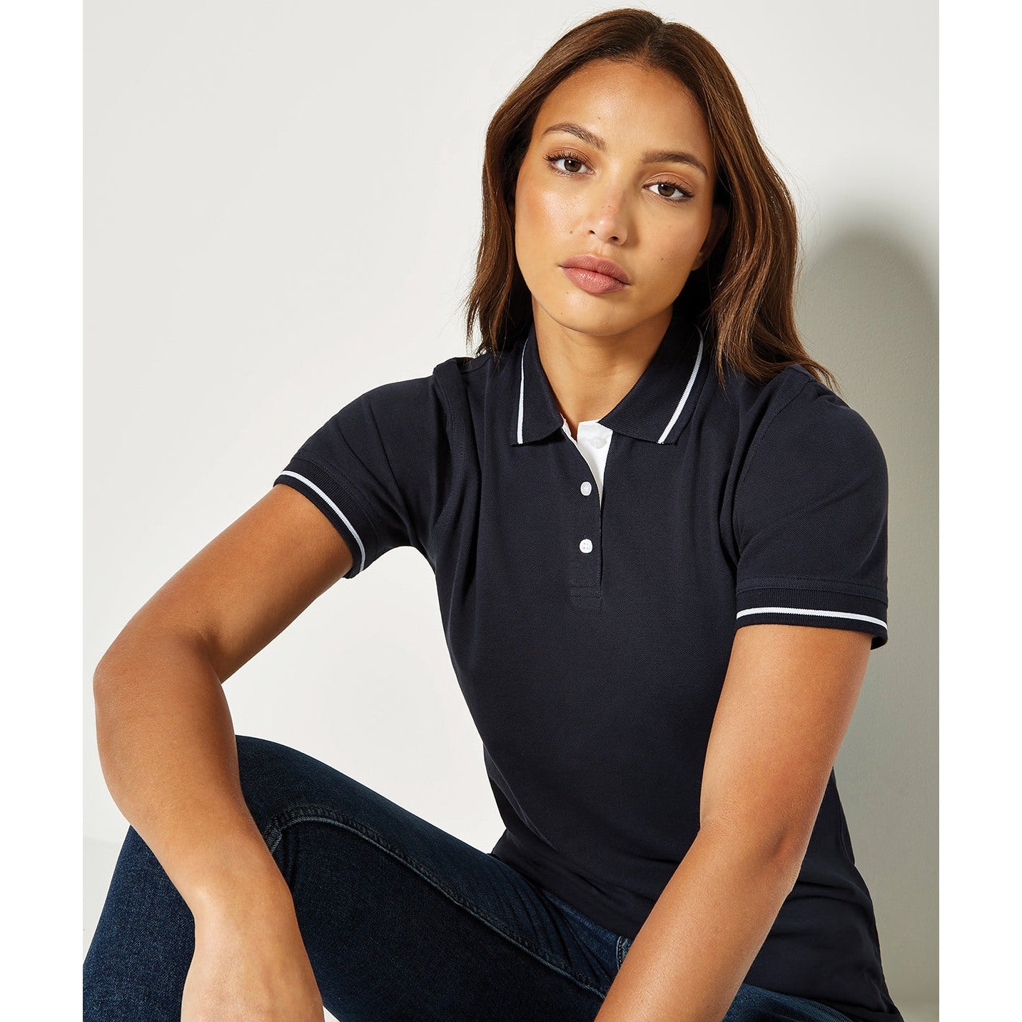 Kustom Kit Women's St Mellion Polo Classic Fit 100% Cotton Contrast Tipping