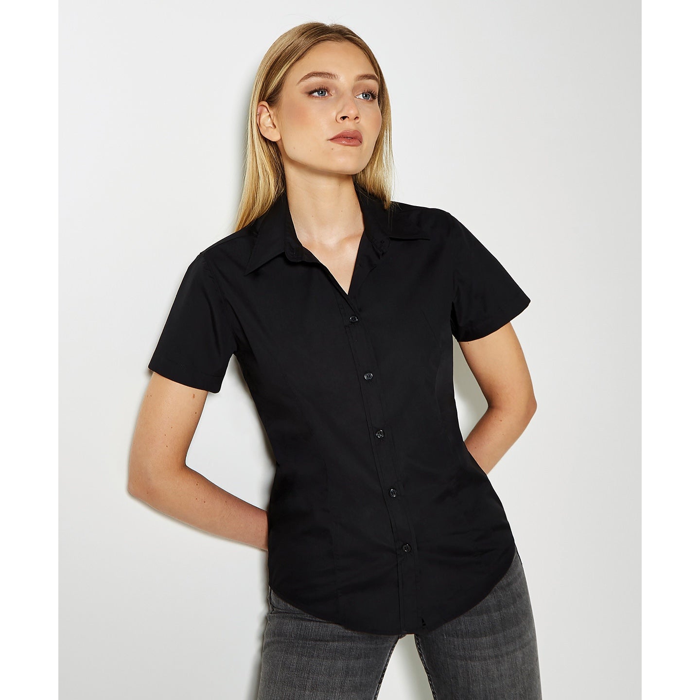 Kustom Kit Women's Short Sleeve Blouse Classic Fit Polycotton Corporate Shirt