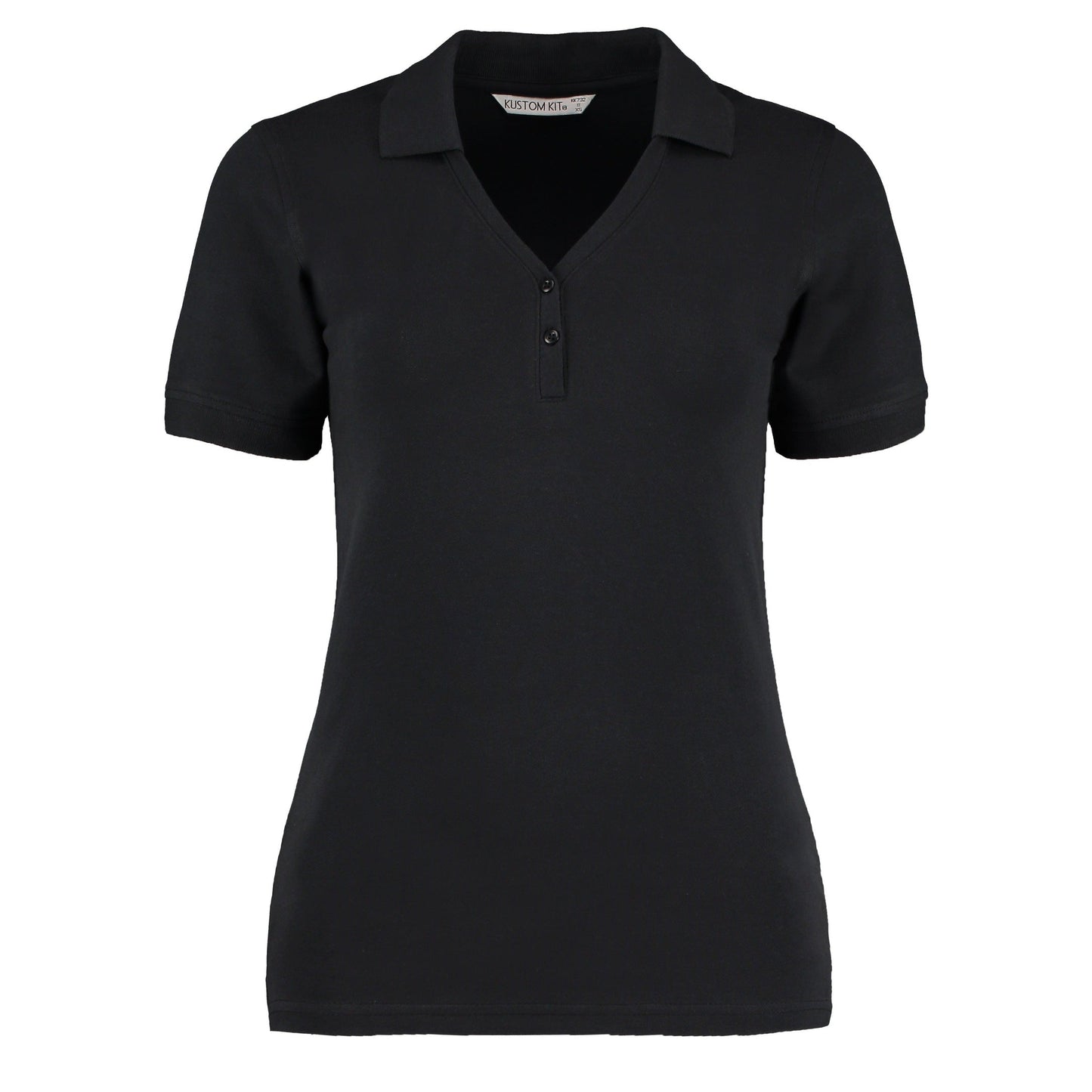 Kustom Kit Sophia V-Neck Polo Regular Fit Cotton Lycra Blend Various Colors