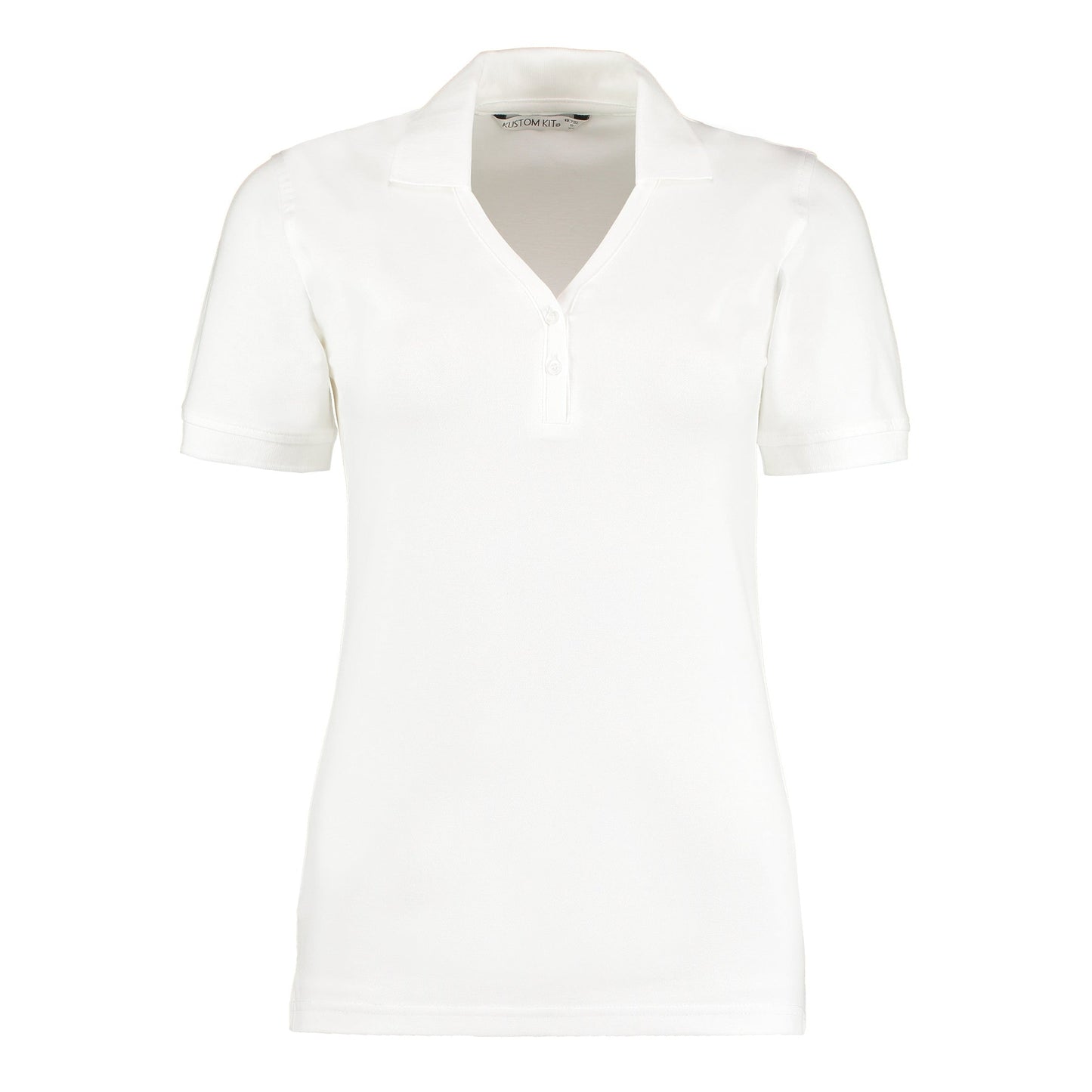 Kustom Kit Sophia V-Neck Polo Regular Fit Cotton Lycra Blend Various Colors