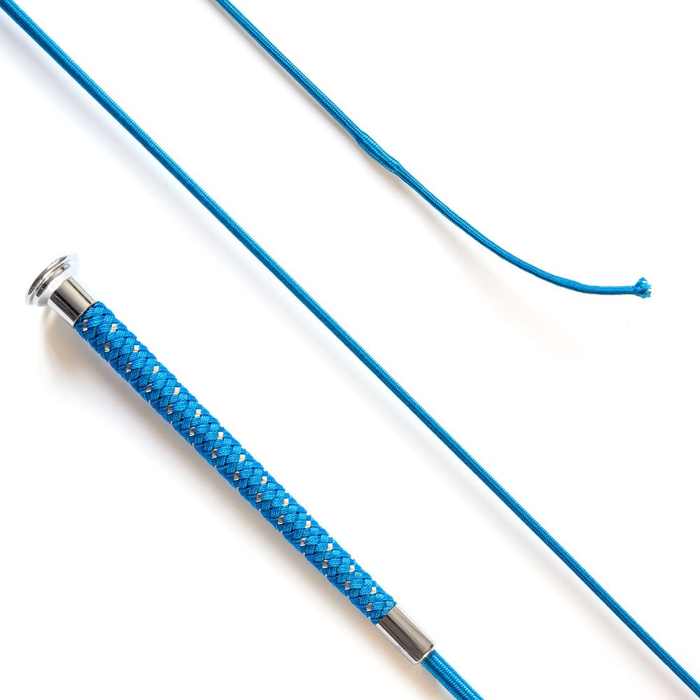 KM Elite Dressage Whip with Silver Braided Grip #colour_blue