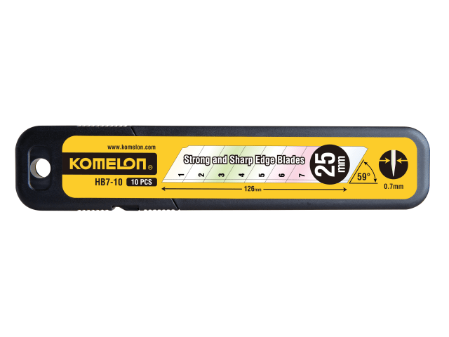 Komelon Snap-Off Blades 25mm Pack of 10 Replacement Blades for Knives