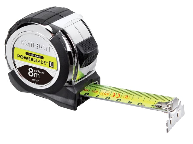 Komelon PowerBlade II 8m Pocket Tape Measure Metric 27mm Blade Magnetic End