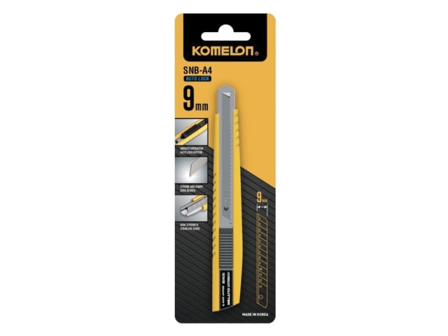 Komelon SN-BA4 9mm Autolock Snap-Off Knife + Ergonomic Grip & Heavy-Duty Blade