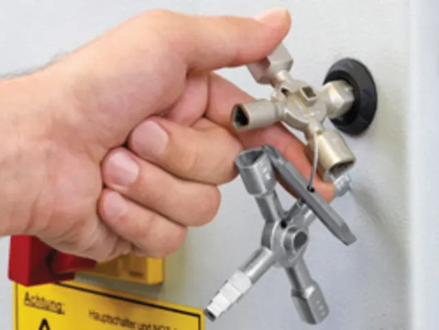 Knipex TwinKey Service Cabinet Key 4-Way Spider Zinc Die-Cast Multi-Function