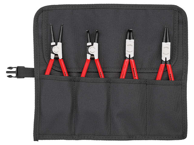 Knipex 4 Piece Circlip Pliers Set with Tool Roll for Internal & External Use
